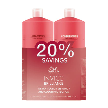 Wella Professionals Invigo Brilliance Shampoo and Conditioner Liter Duo